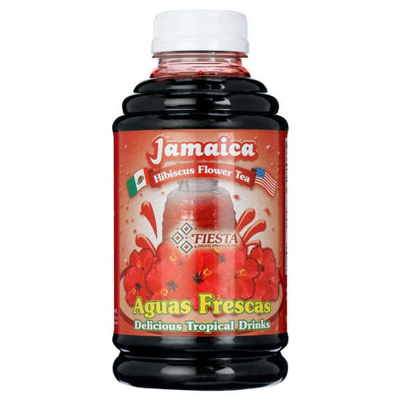 Fiesta Hibiscus (Jamaica) Aguas Frescas Concentrate, Juice Beverage Base, 16 fl oz