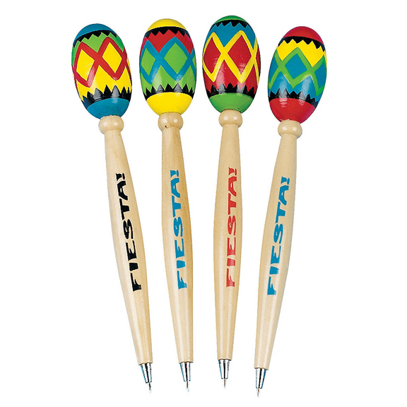 Fiesta Maraca Pen - Party Favors - 12 Pieces
