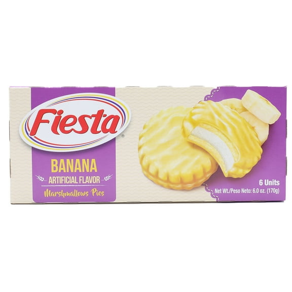 Fiesta Marshmallow Pie Banana 6 Count, 120 Calories, 6 oz., Carton Box