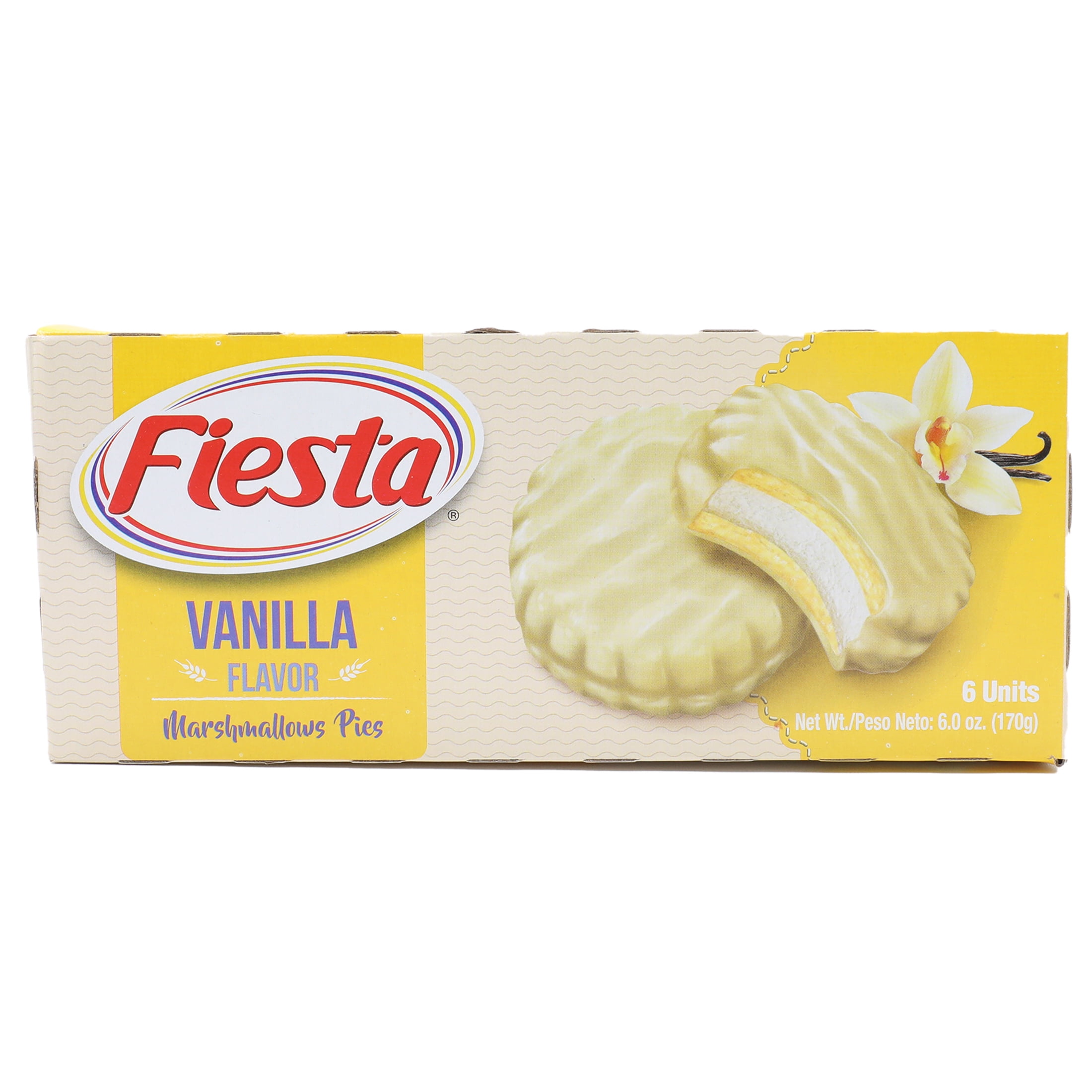 Fiesta Marshmallow Pie, Vanilla 6 Count, 120 Calories, 6 oz.