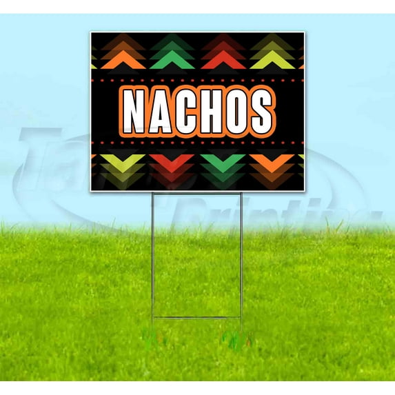 Fiesta Nachos (18" x 24") Yard Sign, Includes Metal Step Stake