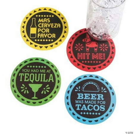 Fiesta Paper Coasters - Party Supplies - 12 Pieces