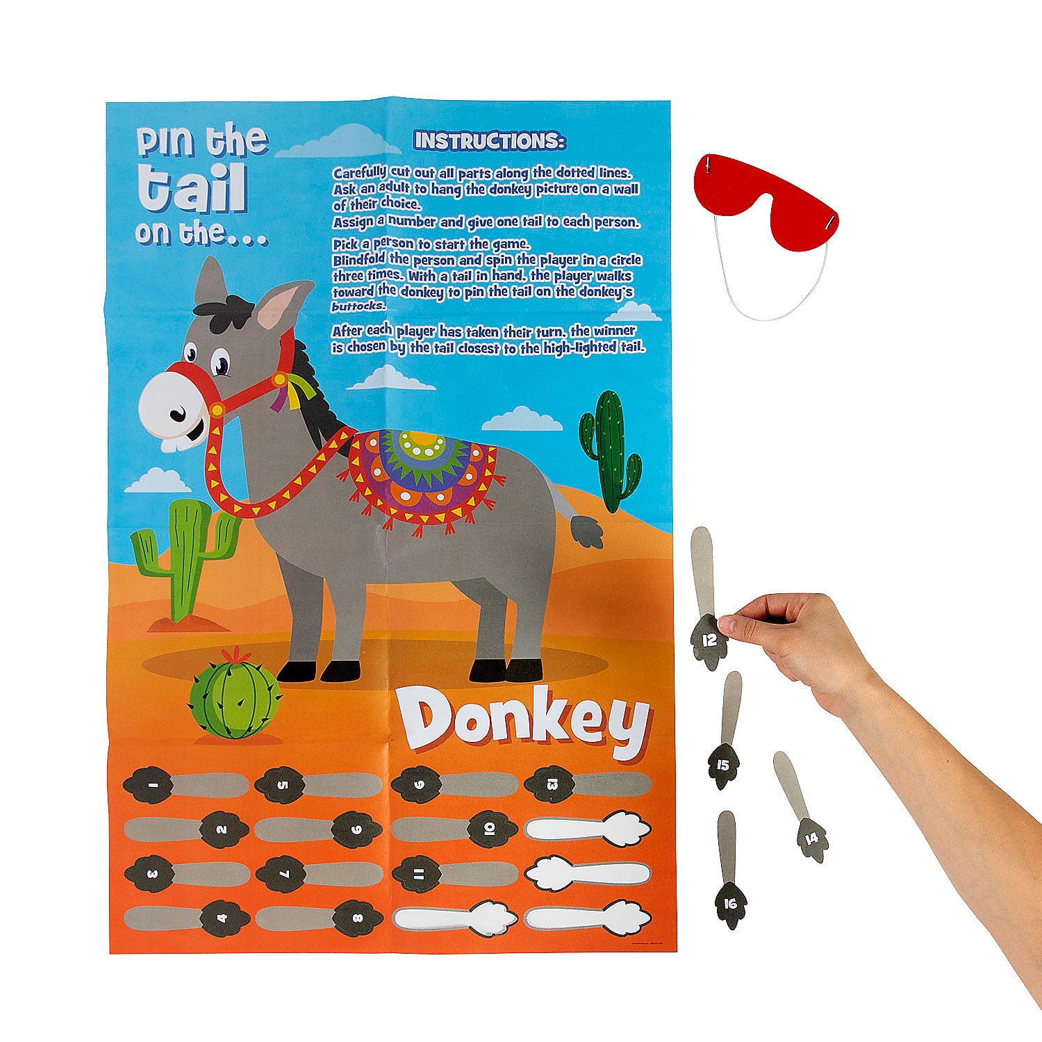 Fiesta Pin The Tail On The Donkey Game - Party Favors - 2 Pieces -  Walmart.com