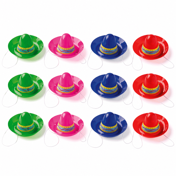 Fun Express Mini Fiesta Sombrero Hats - 12 Pc.