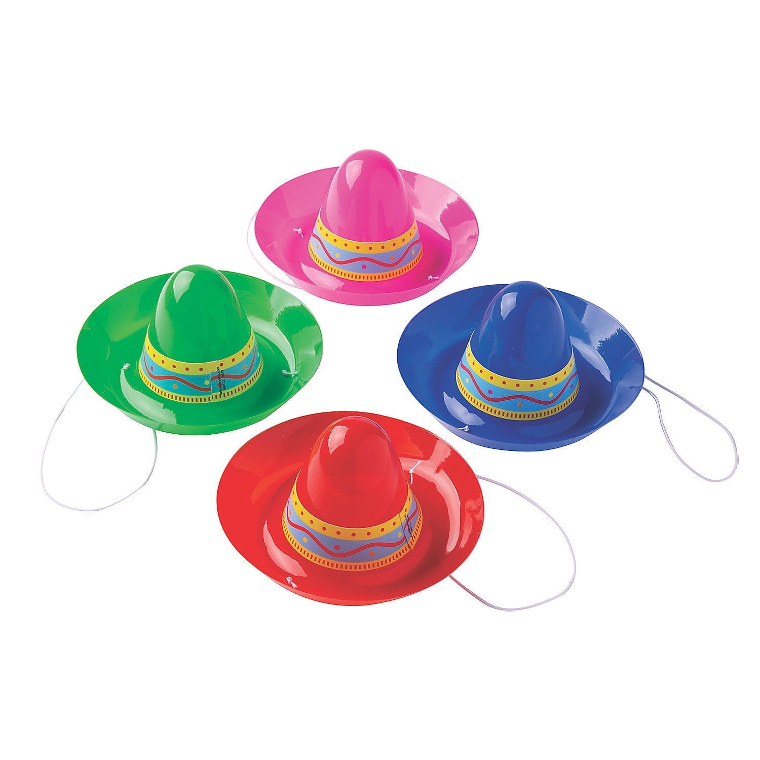 Sarini 4 Pcs Mini Chapeaux Sombrero Mexicains - Décoration Fiesta Cinco De Mayo - Bandeau Élastique