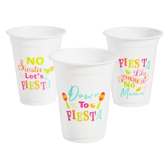16 oz. Bulk 50 count Fiesta Sayings Disposable Plastic Cups