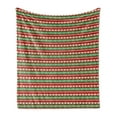 thumbnail image 1 of Fiesta Soft Flannel Fleece Throw Blanket, Mexican Blanket Geometric Pattern Stripes Rhombuses Arrangement, Cozy Plush for Indoor and Outdoor Use, 60" x 80", Green Vermilion Cream, by Ambesonne, 1 of 5