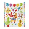 thumbnail image 1 of Fiesta Soft Flannel Fleece Throw Blanket, Mexican Party Pattern Cactus Sombrero Musical Items and a Pinata Inspirations, Cozy Plush for Indoor and Outdoor Use, 60" x 80", Multicolor, by Ambesonne, 1 of 6