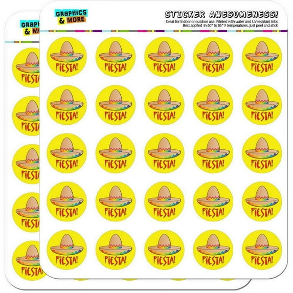 Fiesta Sombrero Mexican Cinco de Mayo 50 1" Planner Calendar Scrapbooking Crafting Stickers