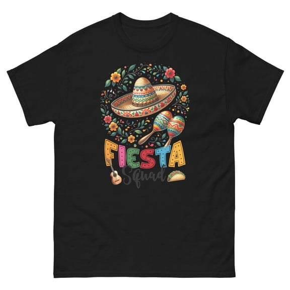 Fiesta Squad Cinco De Mayo | Funny Cinco De Mayo Shirt Unisex (Black, 5XL)