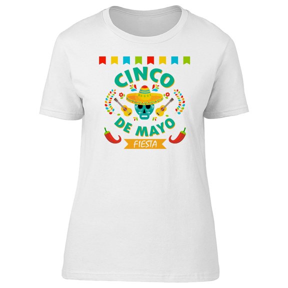 Fiesta Sugar Skull Cinco De Mayo T-Shirt Men -Image by Shutterstock, Male Medium