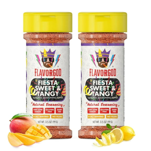 Fiesta Sweet & Tangy Seasoning Mix by Flavor God, Pack of 2 - Premium All Natural & Healthy Spice Blend for Salad, Pasta, Chicken & Seafood - Kosher, Low Sodium, Dairy- Free, Vegan & Keto Friendly