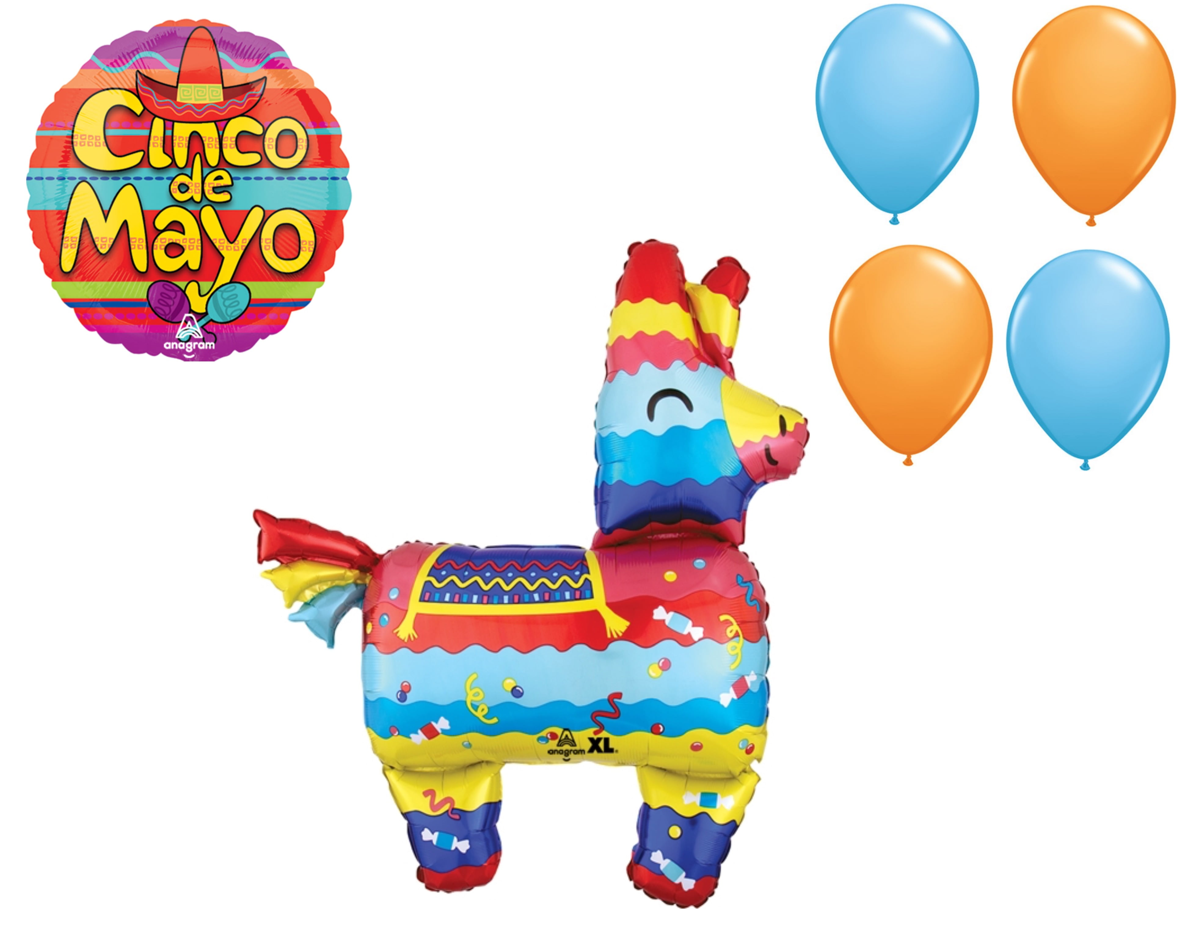 Fiesta Theme Balloon Set, 33 Inch Fiesta Pinata Balloon, Cinco de Mayo ...