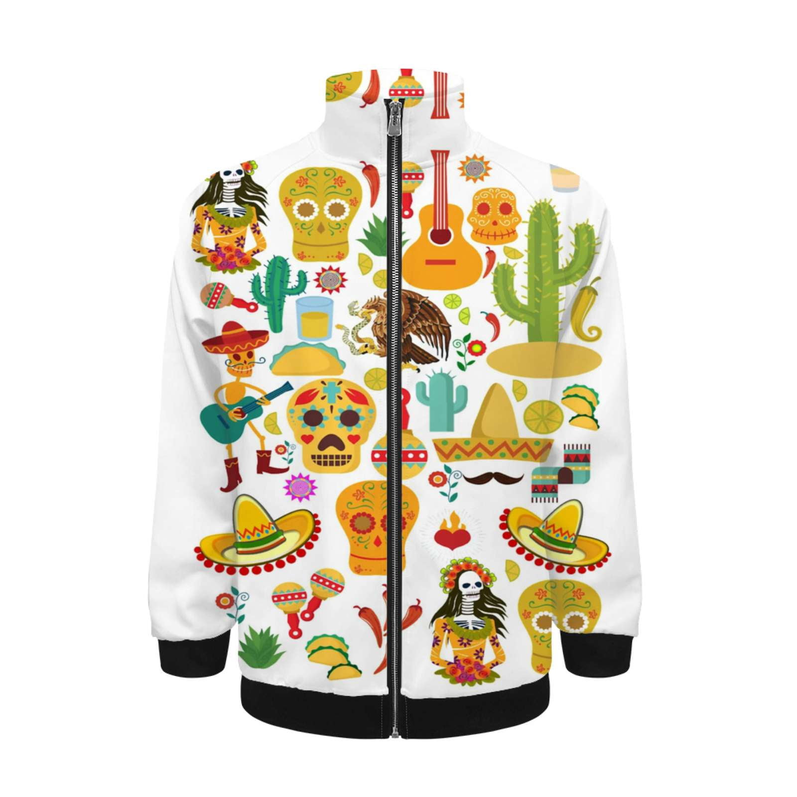Fiesta Time! Mexican Icons Jacket Men's Street Cool Long Sleeves Coat ...