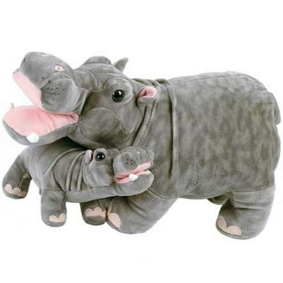 Fiesta Toys 18" Mama With Baby Hippo Plush Toy