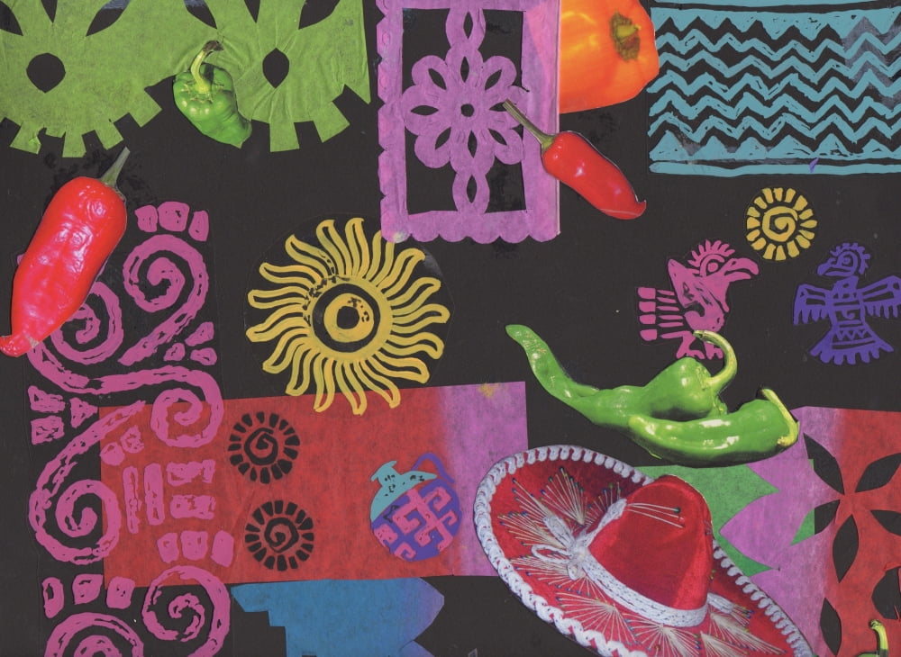 Fiesta (black) Canvas Art - Sara Henry (23 x 17)