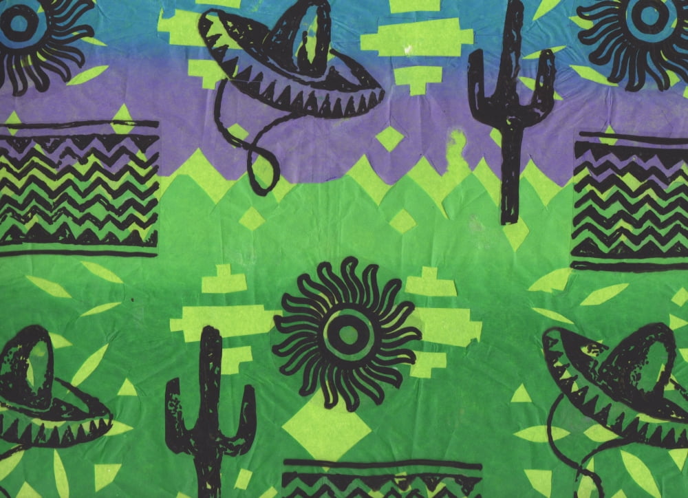 Fiesta (green) Canvas Art - Sara Henry (23 x 17)