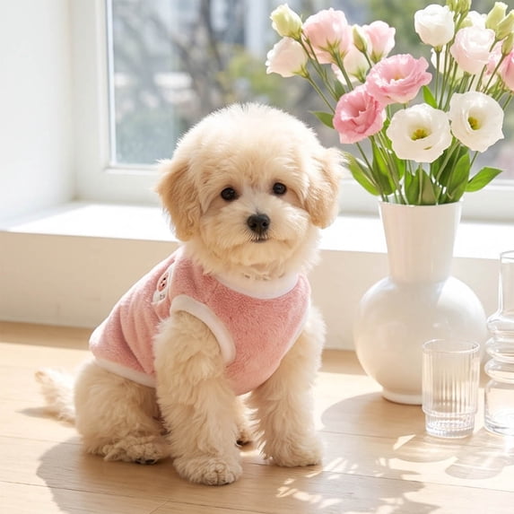 Fievgin Fleece Dog Sweaters for Small Dogs, Warm Winter Puppy Clothes for Cold Weather Walks, L