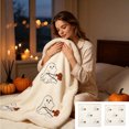 thumbnail image 1 of Fievgin Halloween Throw Blanket, Cute Ghost Dog Soft Cozy Flannel Blanket for Party Sofa Bed Living Room, 28x39in, 1 of 8