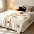 thumbnail image 1 of Fievgin Halloween Throw Blanket, Cute Ghost Dog Soft Cozy Flannel Blanket for Party Sofa Bed Living Room, 39x59in, 1 of 7
