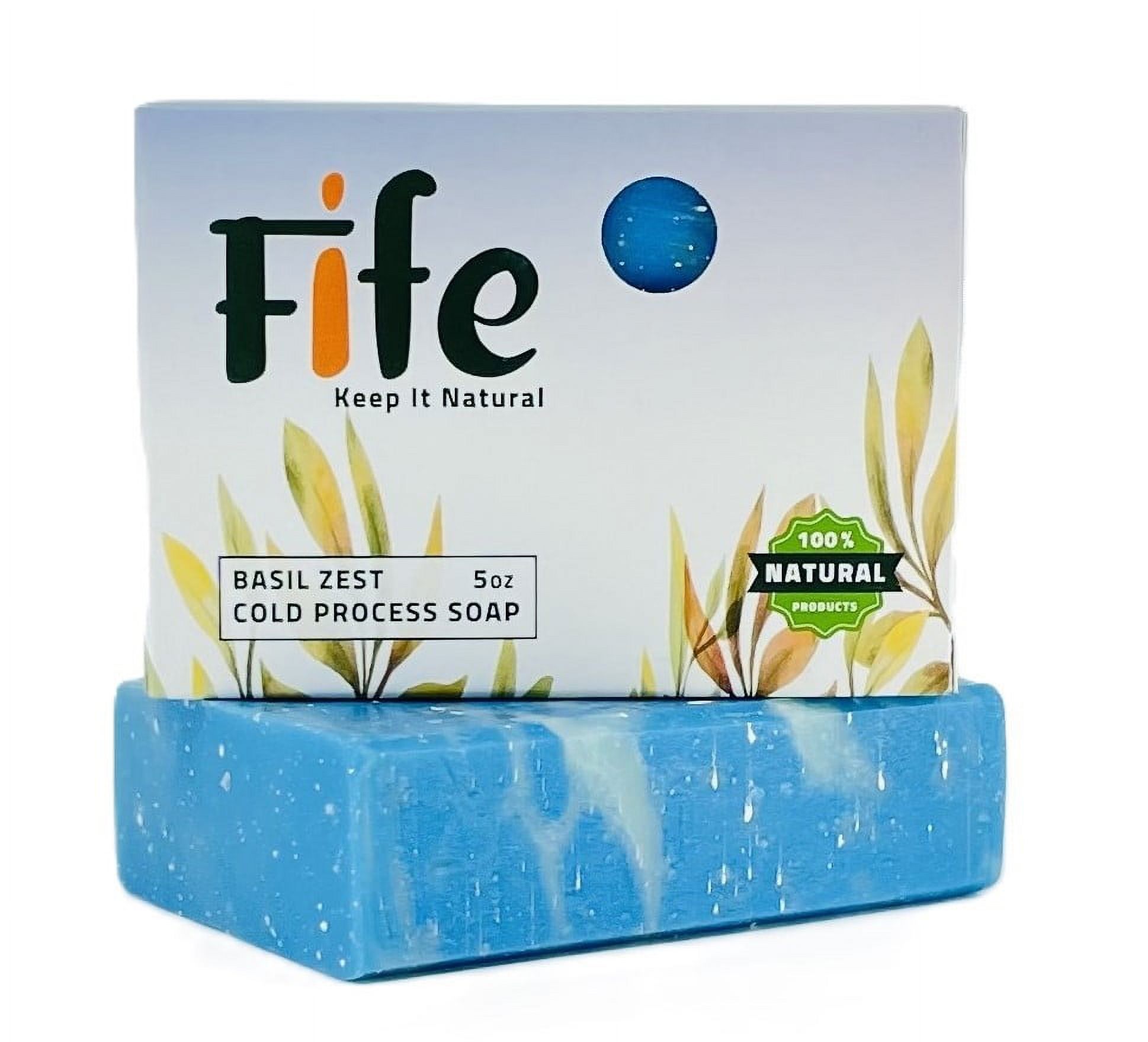 Fife Soap, Natural Cold Process Handmade Bar, Basil Zest, 5 oz