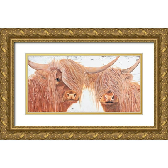 Fifer, Diane 14x9 Gold Ornate Wood Framed with Double Matting Museum Art Print Titled - Highland Pair