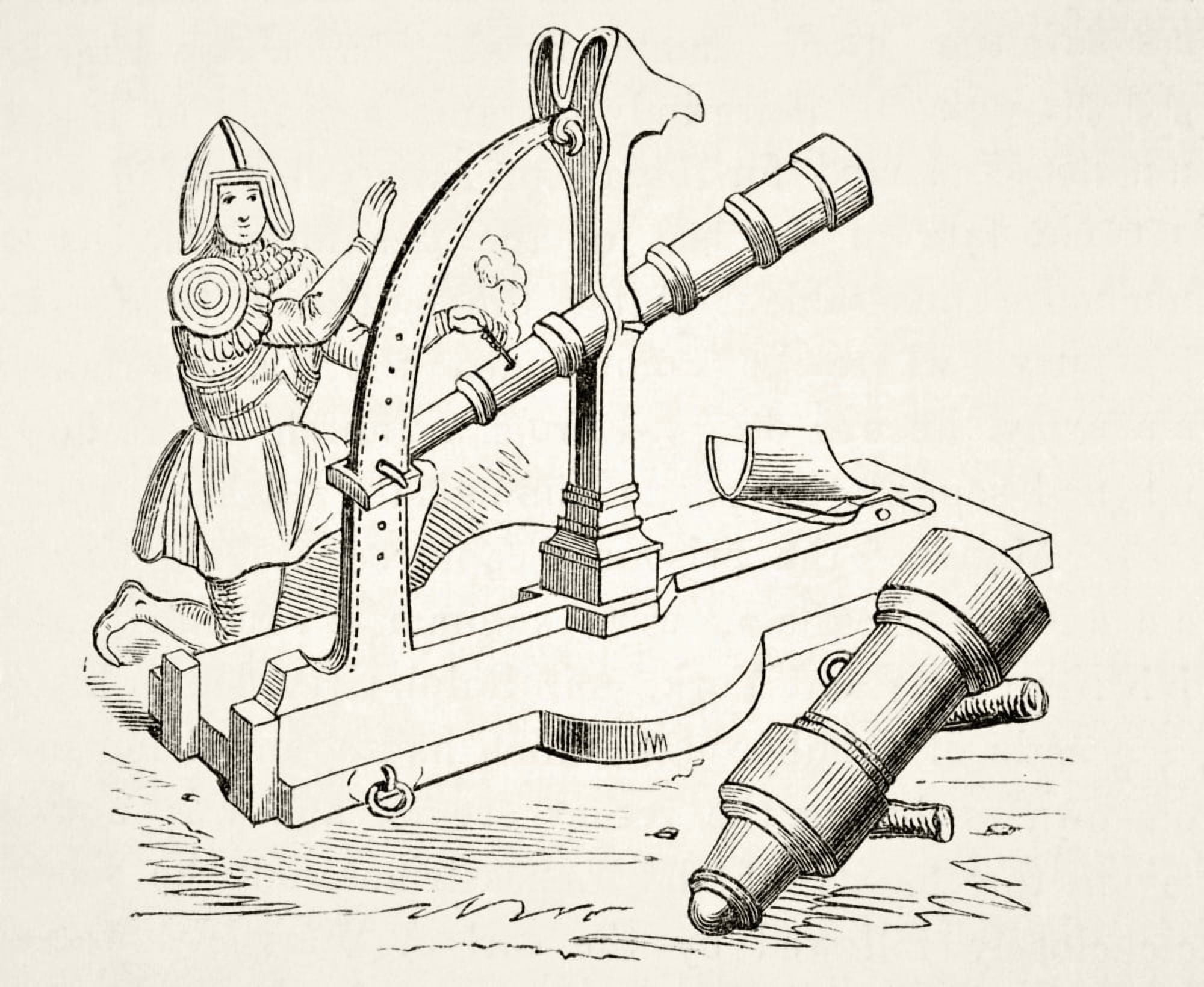 Fifteenth Century Canon From The National And Domestic History Of England By William Aubrey Published London Circa 1890 Canvas Art - Ken Welsh Design Pics (32 x 26)
