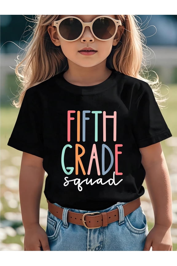 Fifth 5th Grade Squad Teacher Crew Back to School Team Kids T-Shirt