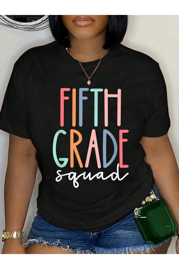 Fifth 5th Grade Squad Teacher Crew Back to School Team T-Shirt