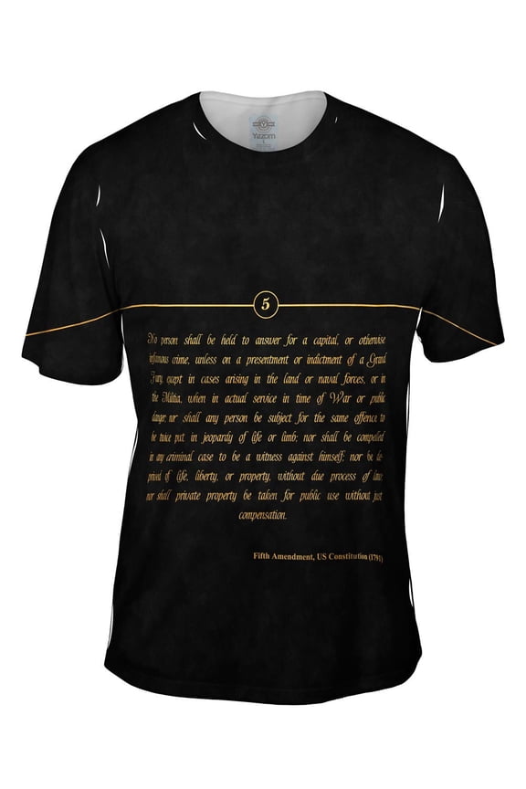 Fifth Amendment Us Constitution Mens T-Shirt All Over Print