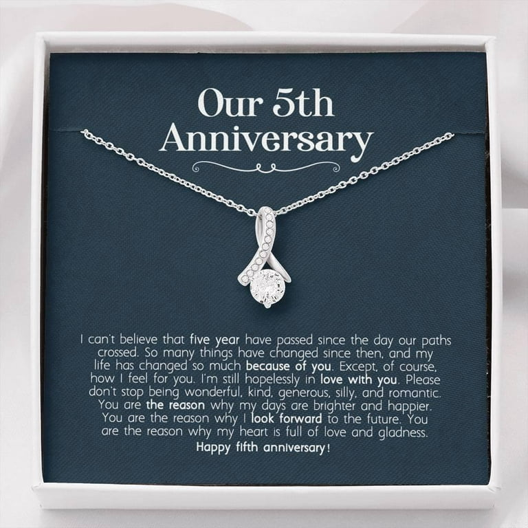 Fifth Anniversary Jewelry to Wife, Girlfriend, Wedding Anniversary Gifts, Best Women Gift, Women's, Size: One size, Grey Type