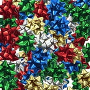Fifth Ave Kraft Christmas Ribbon Gift Bows Metallic, Medium & Large, 100 Count, (Assorted Colors)