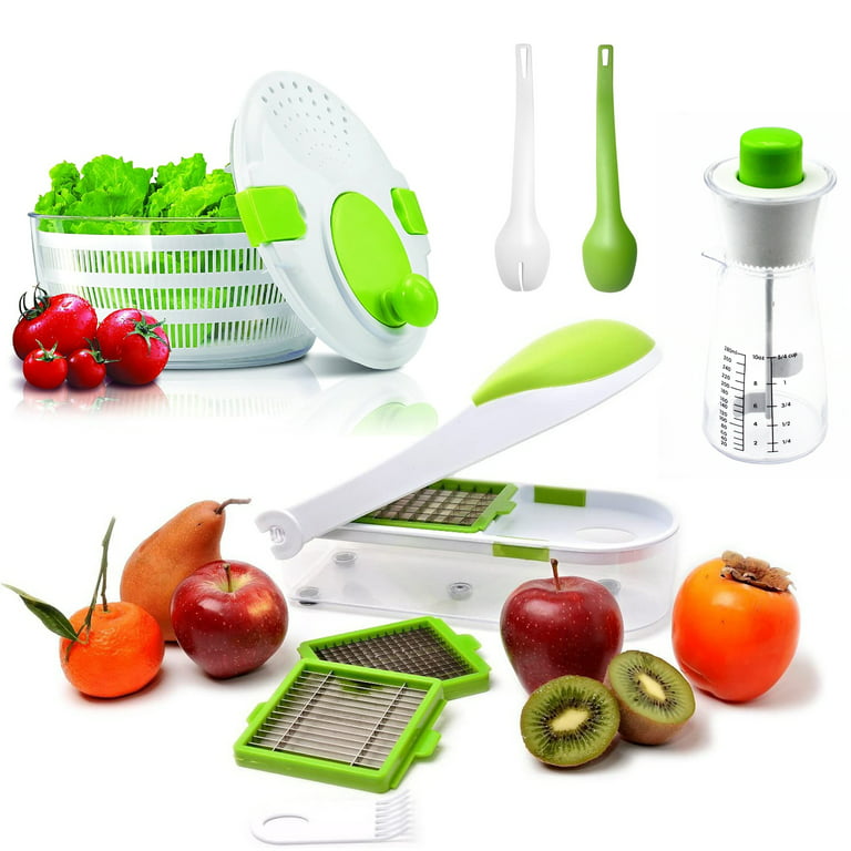 Fifth Ave Kraft Salad Making Kit Food Chopper & Dressing Container Kitchen  Gadgets 