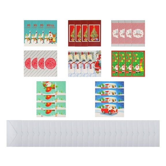 Fifth Ave Kraft Stylish Christmas Gift Card Holder, Glitter & Foil, 32 Count