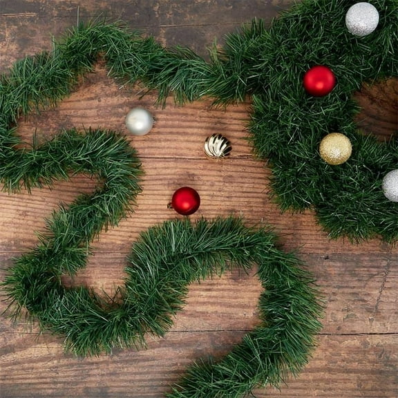 Fifth Ave Kraft Tinsel Garland Pine Green, 15 Feet, 6 Ply