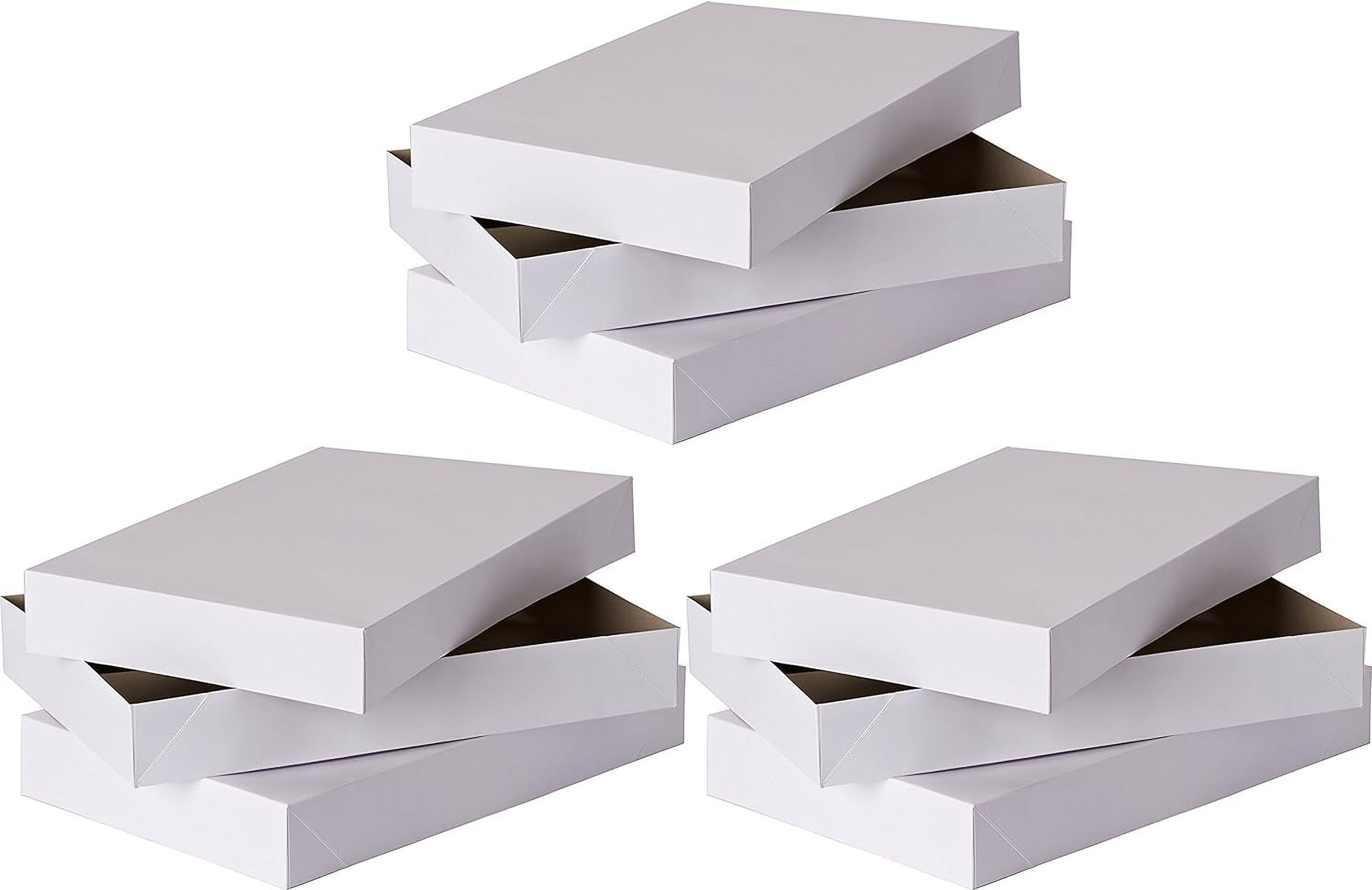 Fifth Ave Kraft White Gift Boxes with Lids, 6 Pack Robe Boxes for Wrapping  Gifts