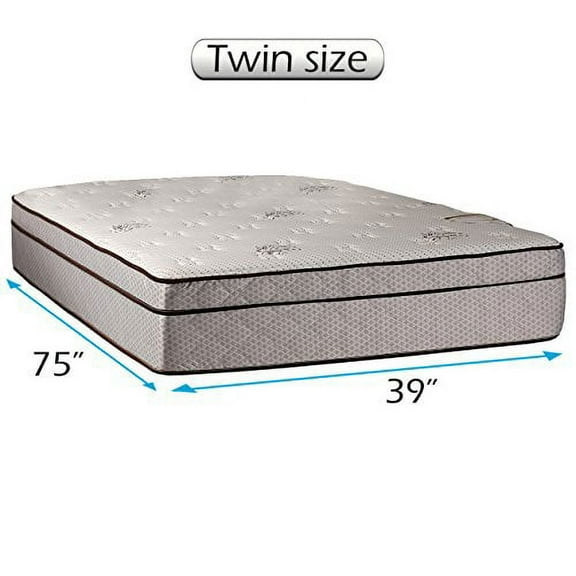 Fifth Ave Plush Foam Extra Soft Encased Eurotop (Pillow Top) Mattress Only (Twin 39"x75"x13") Sleep System with Enhanced Cushion Support - Fully Assembled, Orthopedic by Dream Solutions USA