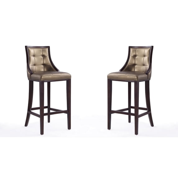 Manhattan Comfort Fifth 31.5" Faux Leather Barstool in Bronze (Set of 2)