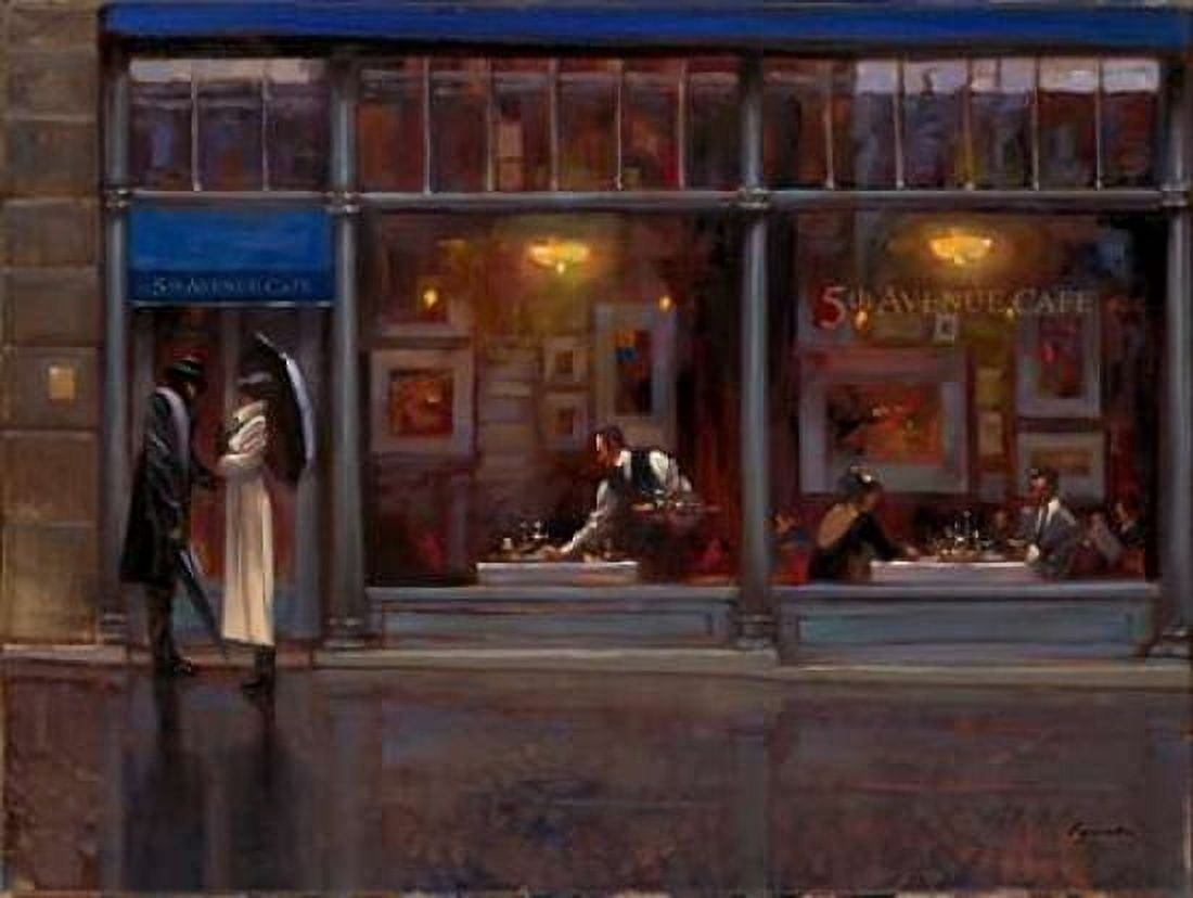 Fifth Avenue Cafe 1 Canvas Art - Brent Lynch (22 x 28)