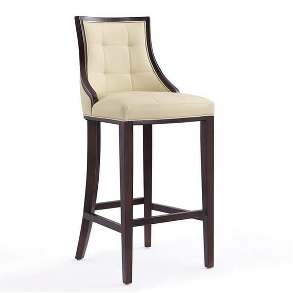 Fifth Avenue Cream & Walnut Beech Wood Bar Stool, 45 x 19 x 22.5 in.