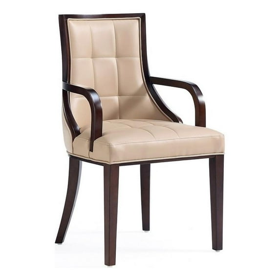 Manhattan Comfort Fifth 18.5" Faux Leather Dining Armchair in Tan