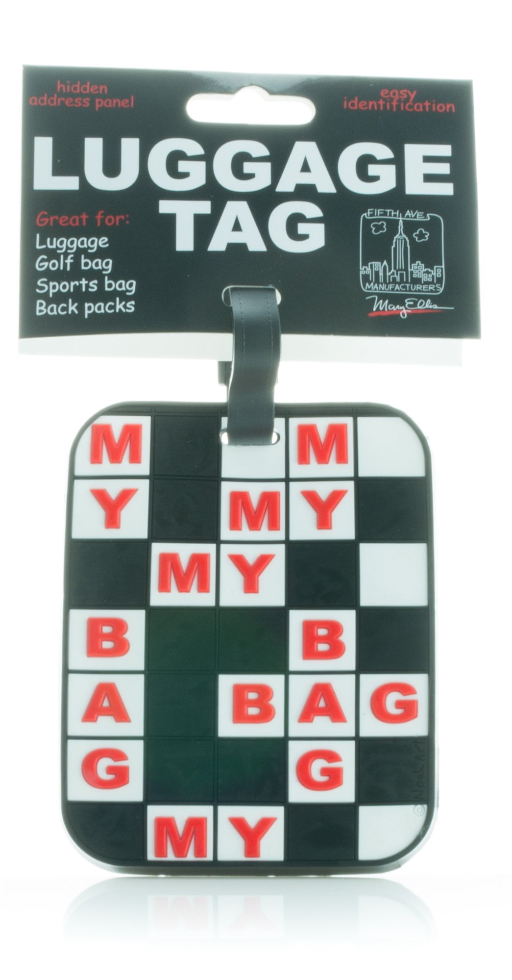 Fifth Avenue Manufacturers Luggage Tag Crossword Puzzle 3D My Bag