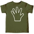 thumbnail image 1 of Fifth Birthday 5 Years Old Hand Shirt 5th Birthday Outfit for Boys and Girls White on Military Green Shirt 4T, 1 of 4