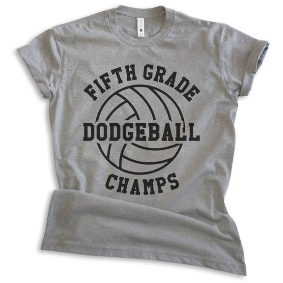 Fifth Grade Dodgeball Champs T-shirt, Unisex Women's Men's, Funny Dodgeball School Dodge Ball Sports, Dark Heather Gray, X-Small