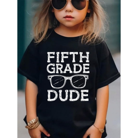 Fifth Grade Dude Sunglasses Boys Kids First Day of 5th Grade Kids T-Shirt