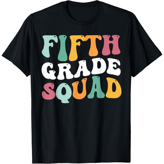 Fifth Grade Squad Retro Groovy Teacher Kid 1st Day Of School T-Shirt