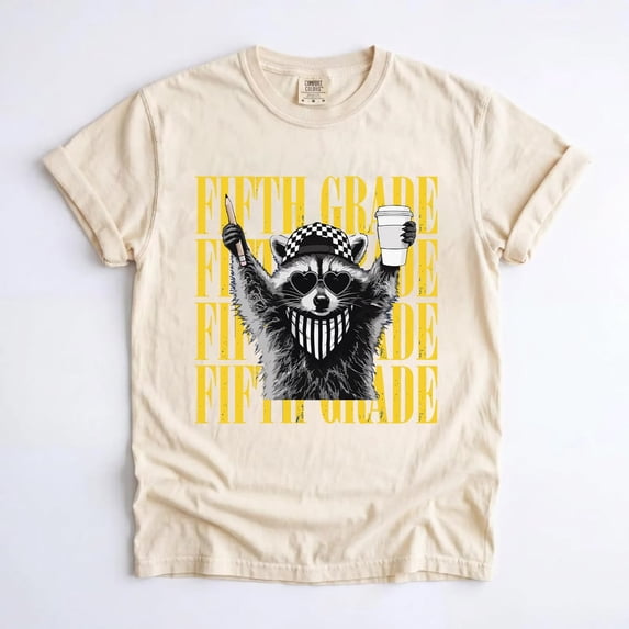 Fifth Grade Teacher T-Shirt, Funny Feral Raccoon Teacher Tee, 5th Grade Teacher Team Shirt, Back to School Gift
