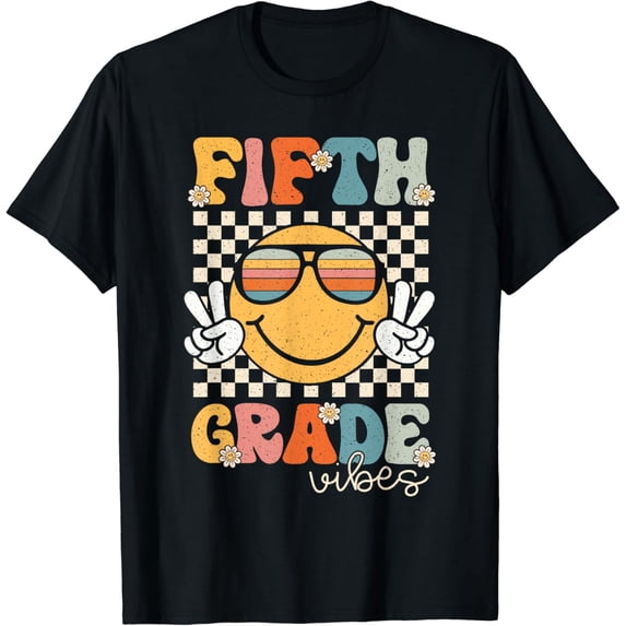 Fifth Grade Vibes Smile First Day Of School 5Th Grade Team T-Shirt Unisex S-5XL Hot Trending Shirt, Vintage Birthday Gift