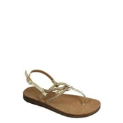 Fifth & Luxe Women’s Metallic Bling Strappy Flat Sandals, Sizes 6-11