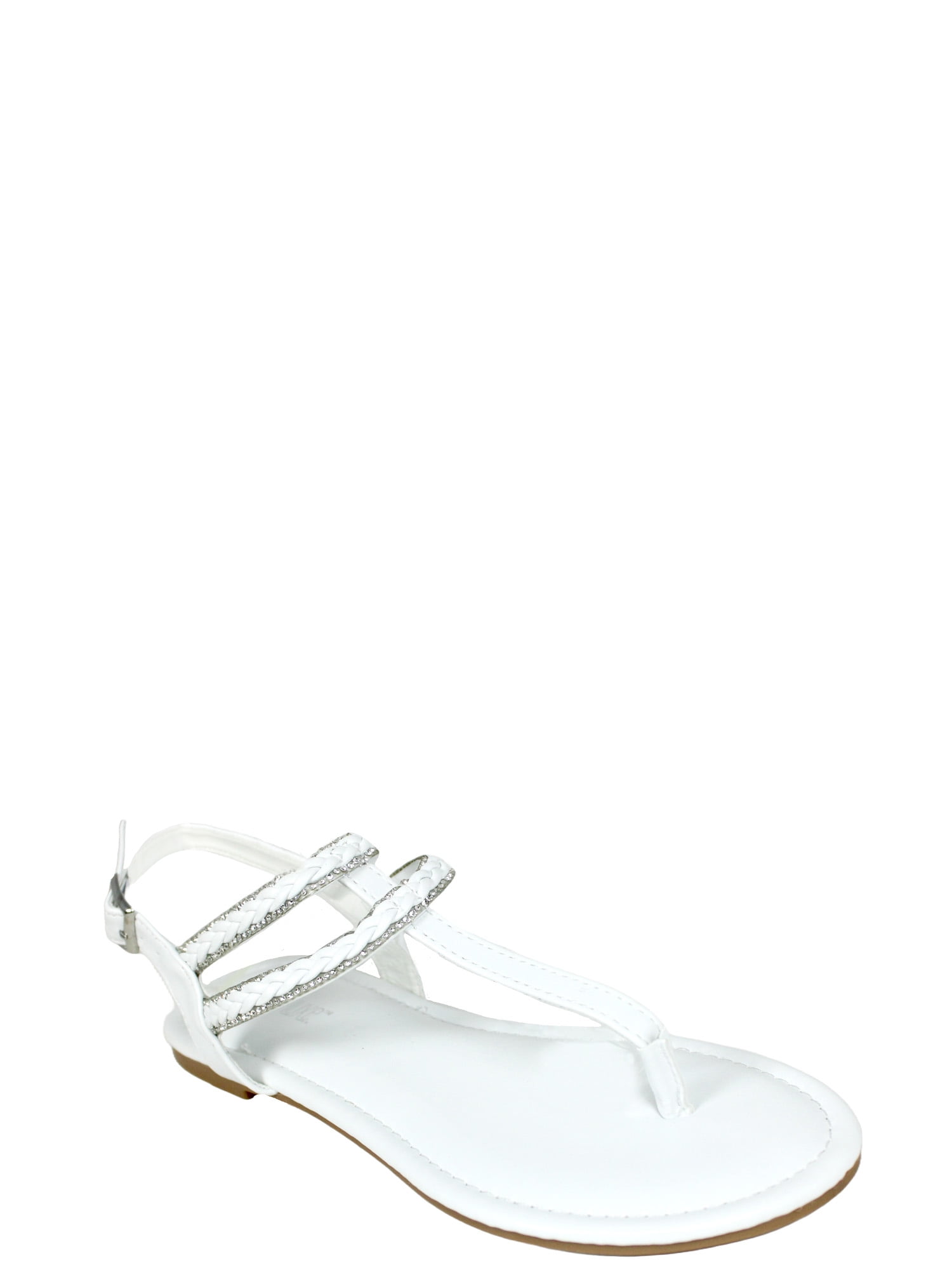 Cross Border Rhinestone T-Strap Flat Sandal
